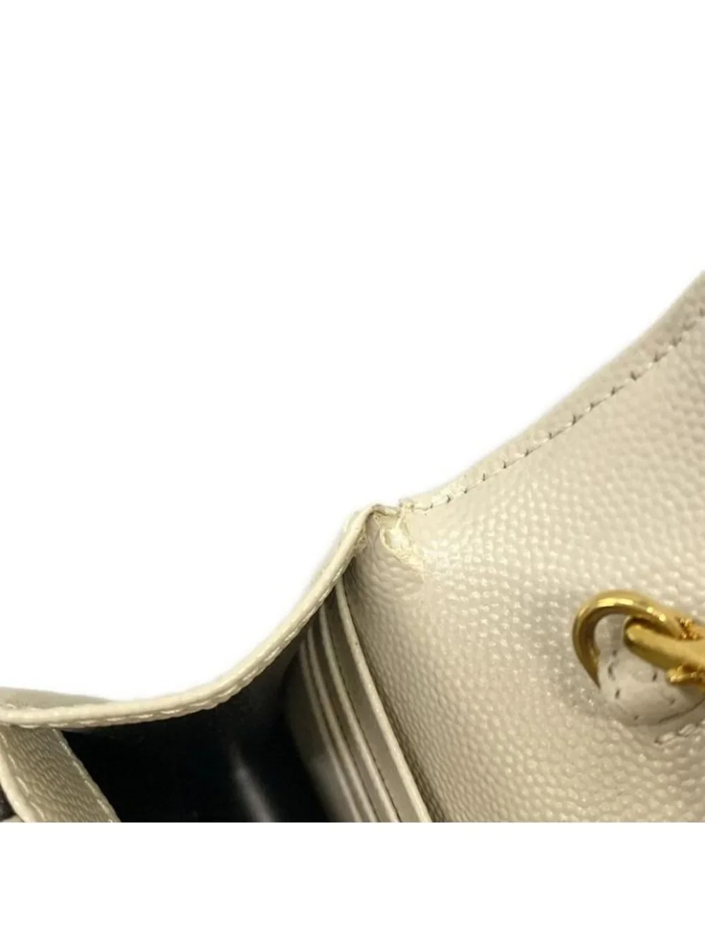 ★SOLD★ Saint Laurent Paris Wallet Cassandra Envelope Chain White Leather - Picture 13 of 13